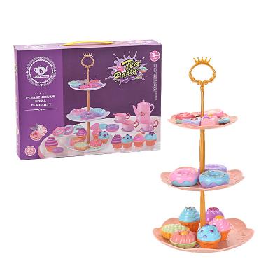 China Pretend Play New Design Children Pretend Play Afternoon Tea Dessert Pretend School Play Set For Kids Play Kitchen Amazon Hot Sale for sale