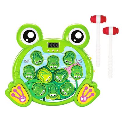 China Interactive Frog Pounding Beat A Frog Game with Music Light for Kids Pounding Grinding Toys with 2 Hammers Early Educational Activity Toy for sale