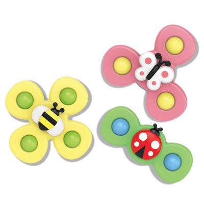 China 3PCS INSTANT Baby Suction Cup Animal Fingertip Spinner Toys Spin Top Toys Suction Cup Set Toddlers Sensory Toy Amazon Hot Selling for sale