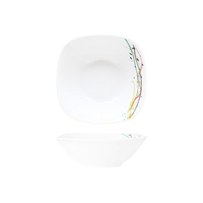 China Sustainable Ceramic Tableware Square Bowl Household Kitchenware Salad Bowl for sale