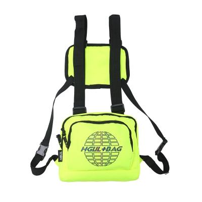 China New Arrival Unisex Street Tending Fashion Waterproof Nylon Outdoor Running Men's Vest Bag Reflective Chest Bag for sale