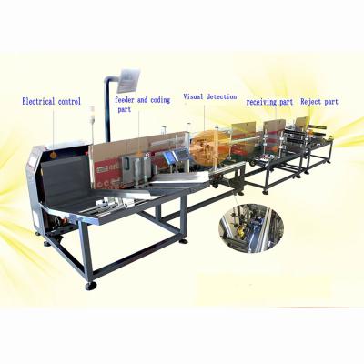 China food & Beverage Factory Carton Feeder With Labeler Machine For Double Side Printing for sale