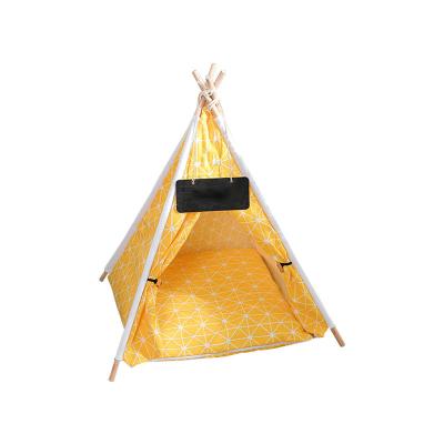 China Wholesale Infolded Camping Portable Washable Soft Breathable Outdoor Cat Dog Tent Traveling Wooden House for sale