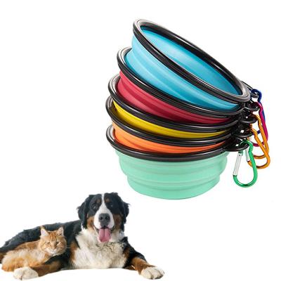 China Wholesale Viable Collapsible Easy Carry Feeder Silicone Drinking Dog Food Feeding Bowl for sale