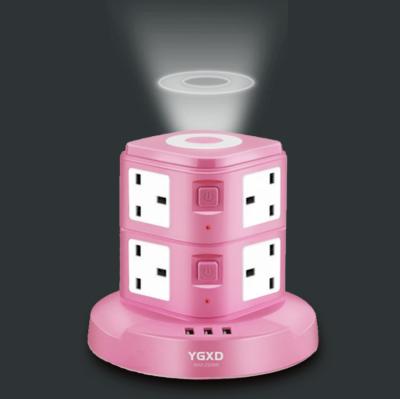 China Residential / General Purpose UK Standard Power Socket With USB Night Lamp Power Strip for sale