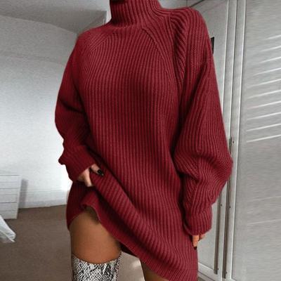 China Anti-Wrinkle Sweater Skirt Girls' Dresses Knitted Bottoming One Piece Knitted Casual Outfits Women for sale