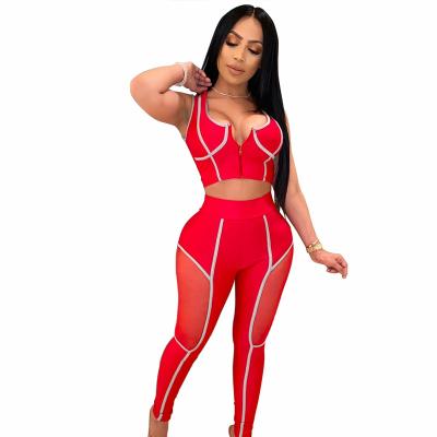 China Plus Size Mesh Set Patchwork Plus-Size Women Clothing Sports Yoga Wear Set Training And Jogging Wear for sale