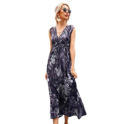 China Plus size 2022 spring and summer new printed plus size women's sexy dress for sale