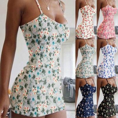 China Plus Size 2022 Summer Hot New Sling Printing Explosive Sale Dresses for sale