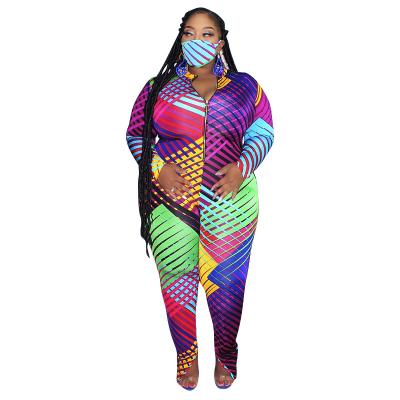 China Casual thin onesie 2020 geometric print QUICK DRY plussize women's onesie for sale