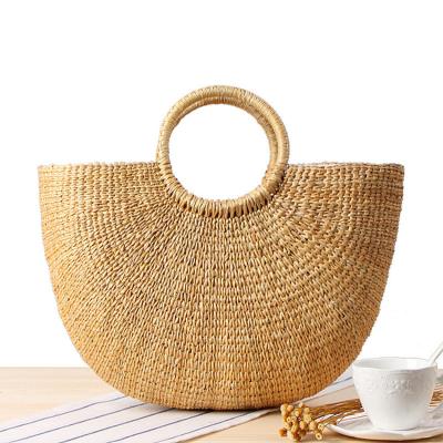 China Wholesale Fashion Good Price Hand - Woven Handmade Straw Sea Grass Handbag Tote Women Ladies Handbag for sale