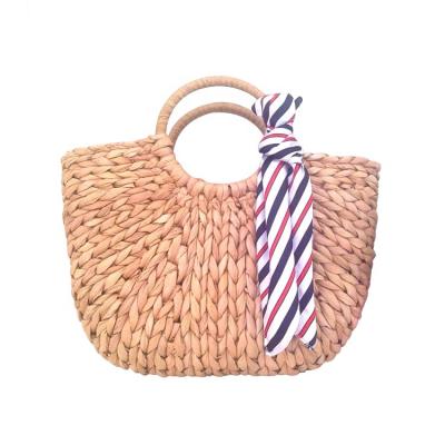 China Fashion Eco-Friendly Natural Corn Husk Vintage Beach Summer Straw Braided Handbag for sale