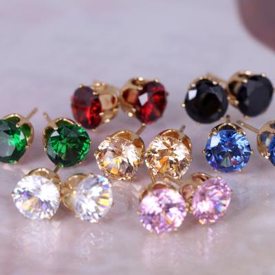 China FASHIONABLE hypoallergenic zircon earring studs crystal earrings and stainless steel jewelry for sale