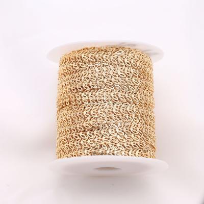 China Daily Life Leaf Shape Handmade Chain Gold Plated Chain Roll For DIY Jewelry Making for sale