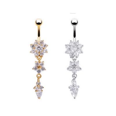 China FASHIONABLE 14G Belly Button Rings Surgical Steel For Women Girls Belly Button Rings Body Gold Belly Piercing Jewelry for sale