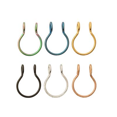 China Cute Faux Septum Piercing Stainless Steel Fake Septum Nose Circle Rings Non Piercing Clip On Nose Rings for sale