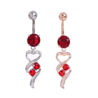 China Hot Sale Cute Heart Shape Navel Piercing Hypoallergenic Titanium Belly Piercing Women's Navel Piercing for sale