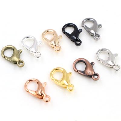 China Large Popular Wholesale Zinc Alloy Lobster Clasp Metal Size Gold Plated Hooks Clasps For Bracelet Necklace Making for sale