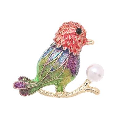 China Hot Selling Drip Coat Alloy Cartoon Enamel Owl Bead DIY Jewelry Accessory Animal Brooch for sale