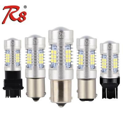 China R8 1156 1157 7443 P21/5W 3157 Car LED Signal Bulbs 2835 21SMD 7440 PY21W DRL Auto Turn Off Support Clear Red White Amber 12V Camry for sale