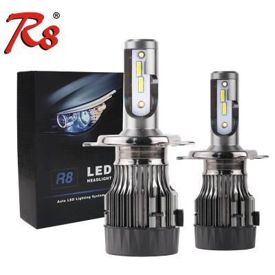 China Wholesale price R8 car lights led high low beam car LED headlight h4 36W 4000LM 6000K IP67 high low H4 for sale