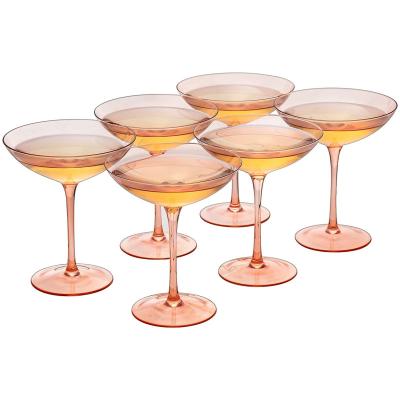 China Fashion Colored Creative Martini Margrita Glass Bar Factory Price Cocktail Glass Cup Factory Cocktail Glassware for sale