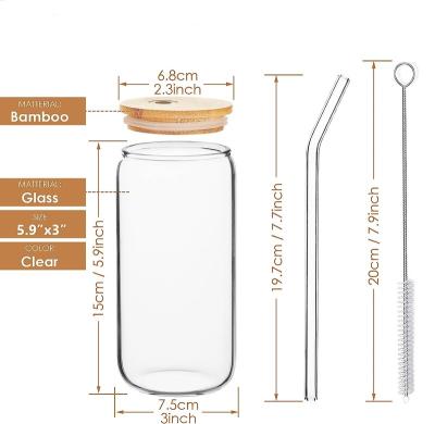 China Amazon Borosilicate Glass Drinking Glasses CLASSIC Glass For Coffee With Lids Can Shaped Soda Drinkware for sale