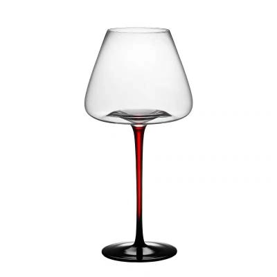 China High quality unique luxury transparent cup CLASSIC glass wedding red wine goblet wedding stem red wine black glass cup for sale