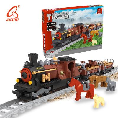 China AUSINI Eco-friendly Hot Sale Brick Toy Train Plastic Building Blocks for sale