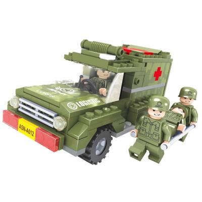 China 2021 New Hot Selling Eco-friendly Material Cheap Bricks Toys Plastic Army Series Building Block For Kids for sale