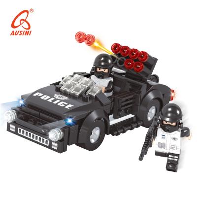 China Hot Sale AUSINI Building Blocks Building Blocks Eco-friendly Police Plastic Toy Blow Bricks Set For Children for sale