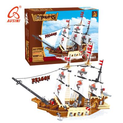 China 2021 New Hot Selling Eco-friendly Cheap Bricks Toys Plastic Pirate Series Building Block For Children for sale