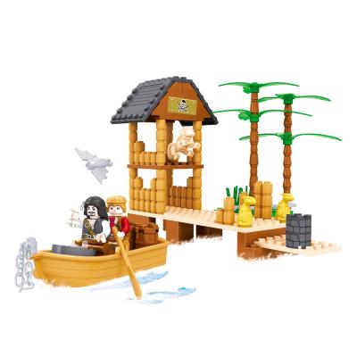 China Eco-Friendly Toys AUSINI Series Plastic Cheap Pirate Educational Bricks Building Block For Kids for sale