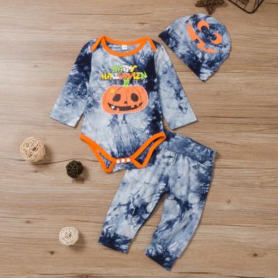 China Baby Infants Halloween Long Sleeve Anti-Shrink Toddlers Romper+Pants+3Pcs Hat Set Cotton Baby Boys Clothing Sets for sale