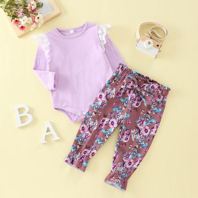 China High Quality Anti-Shrink Customize Spring Autumn Baby Girls Clothing Set Long Sleeve 2Pcs Clothing Set for sale