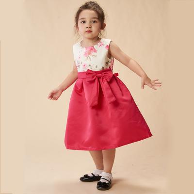 China High Quality Sleeveless Little Girls Dresses Wedding Modern England Style Satin Birthday Party Fashion Dress for sale