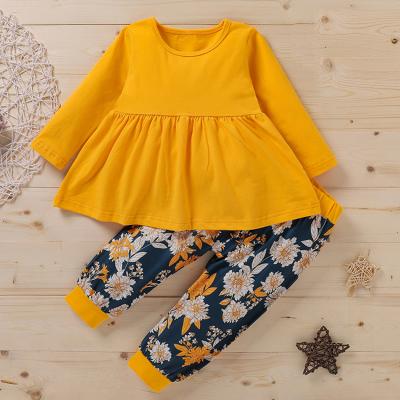 China Casual Casual Kids Outfits Two Piece Infant Girls Suit Long Sleeves Dress Babies Children Clothes Clothing Sets for sale