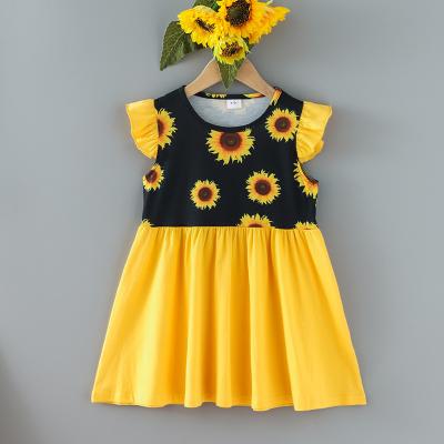 China Anti-wrinkle drop shipping fashion kids dress set babies dresses summer cartoon kids dresses for sale