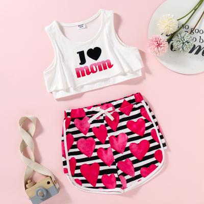 China Casual Customize Summer Baby Outfit Tops + Shorts Toddler 2pcs Kids Boutique Sleeveless Clothing Set for sale