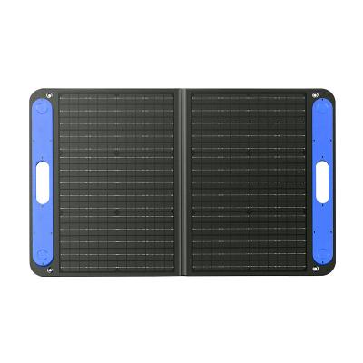 China 60W 100w 18v 24V Folding Portable Solar Panel Handle Boating Motorhome Caravan Battery Charger 210mmx210mm for sale