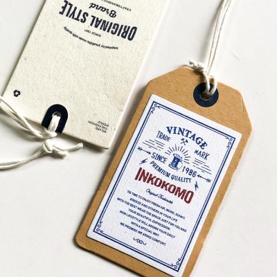 China Other Custom UV Gold Printing Hang Tags For Clothing Garment Swing Tag Plastic Cardboard Kraft Paper for sale