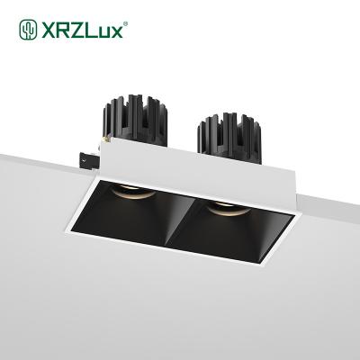 China XrzLux Modern Led Recessed Downlight Ceiling Spotlight Square 8W 10W 15W Single/Double Head Led Down Light Anti-Glare Indoor Lighting for sale