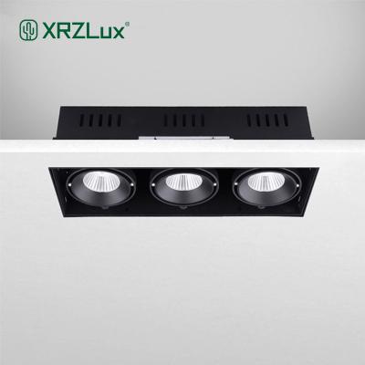 China XRZLux Modern Led Lights Recessed COB Led Grill Light Adjustable Square Ceiling Lamps Angle Downlight Shop Office Lighting for sale