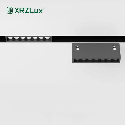 China Minimalist XrzLux Modern Led Track 10W LED Spotlight Track Rail Lamp Aluminum Magnetic Recessed Lighting System for sale