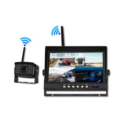 China Car Truck Bus Taxi Forklift 9 Inch HD Wireless Car Monitor with 4 Channel Dual Reversing and AV Display Car Monitor for sale