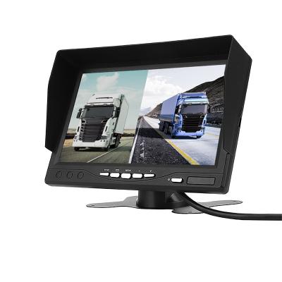 China Car Truck Bus Taxi Forklift 7 Inch Car Monitor HD Dual Screen Display Screen Monitor with 800x480 Resolution 2 CVBS Inputs. for sale