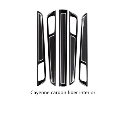 China Morden Luxury Suitable For Porsche Cayenne Carbon Fiber Interior Kit Interior Door Trim for sale