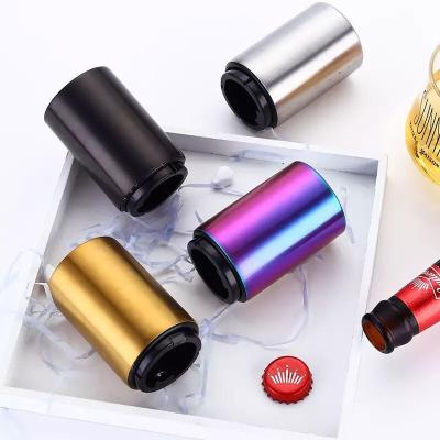 China Sustainable Magnetic Stainless Steel Beer Bottle Opener Pull Down Automatic Bottle Opener for sale