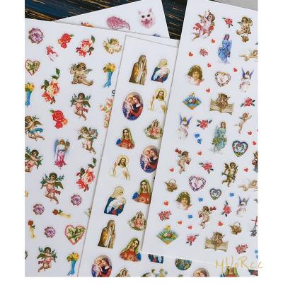 China Good Quality HAPPY Christian Series Sticker New Nails Art 3d Virgin Cupid Laser Nail Sticker 913-918 for sale