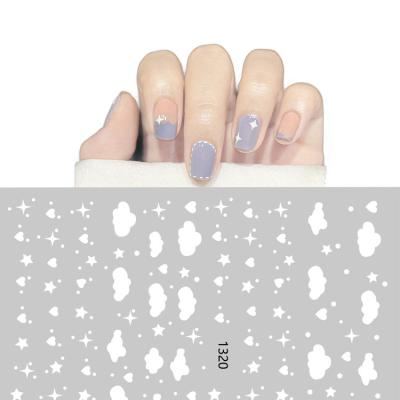 China Easy Apply 2021 New Design Nail Art Sticker Rainbow Cloud Starry Sky Nail Art Decal DIY Nail Art Accessories 1317-1322 for sale